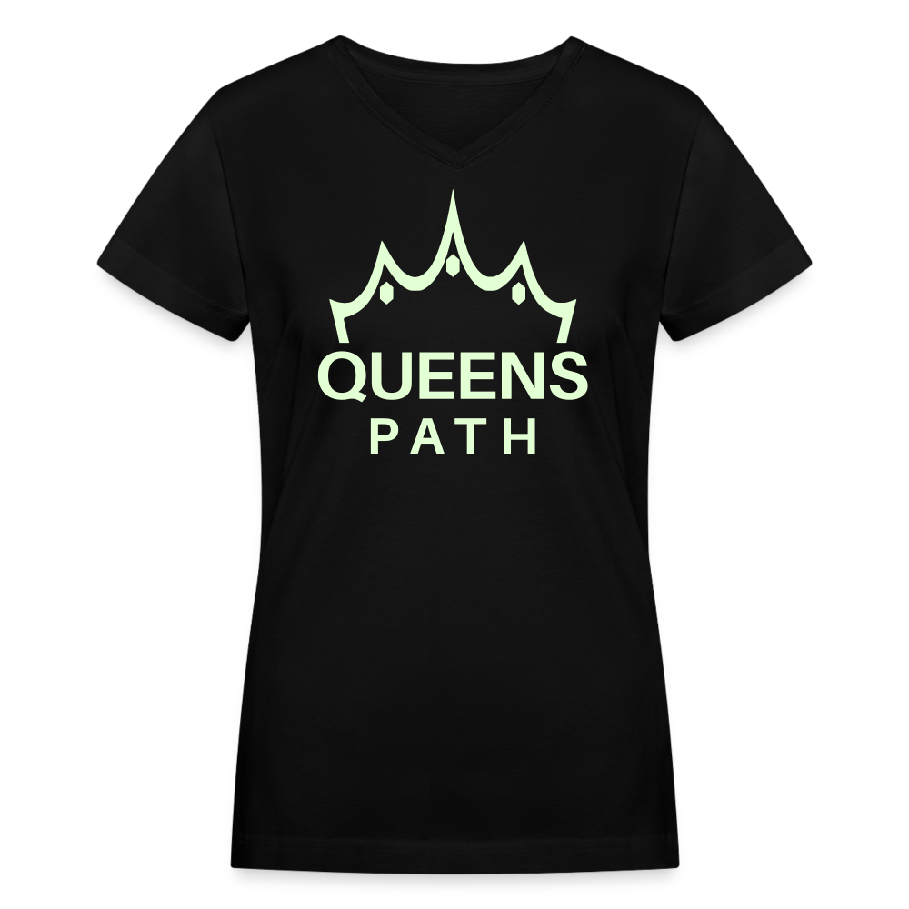 Queens Path Women's V-Neck T-Shirt - black