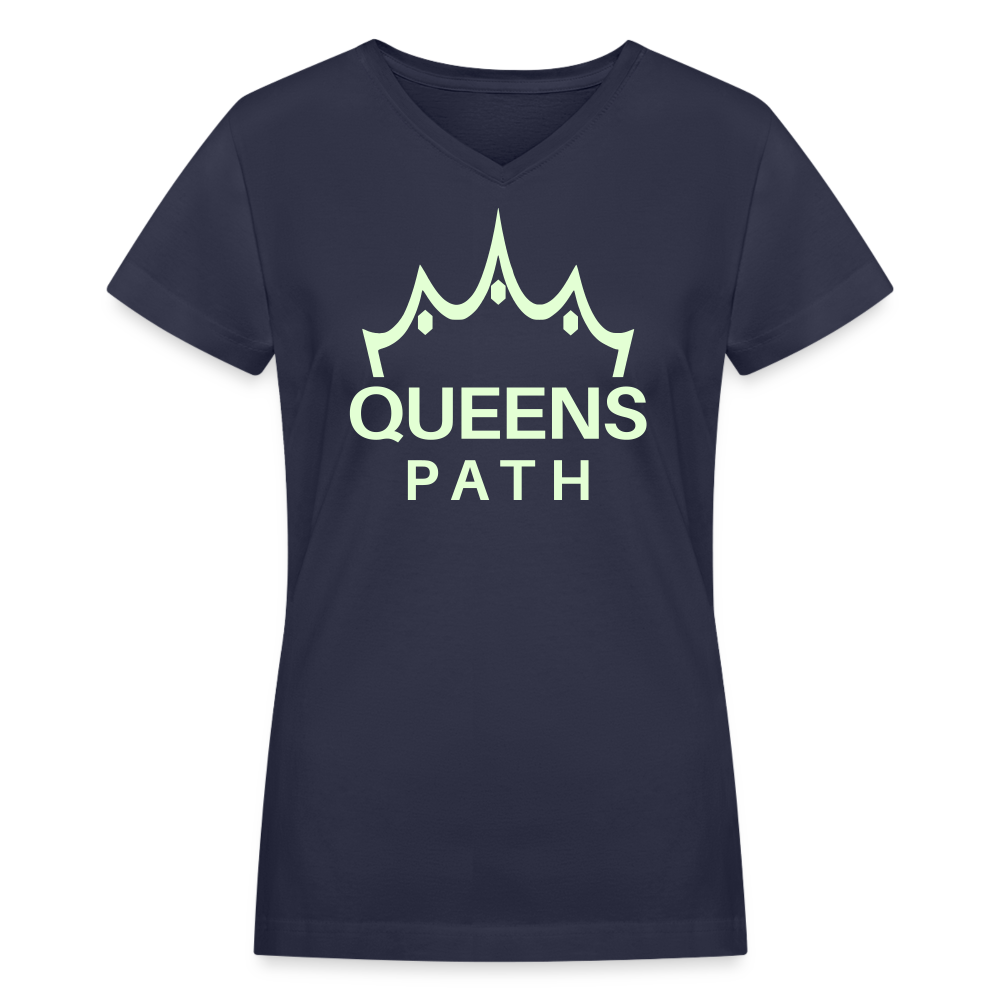 Queens Path Women's V-Neck T-Shirt - navy